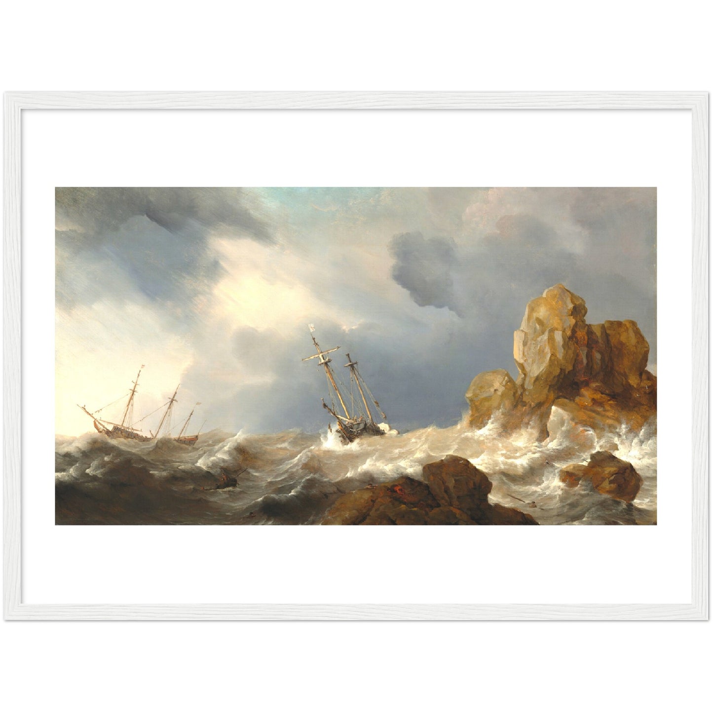 Ships in a Gale by Willem van de Velde the Younger (painter)