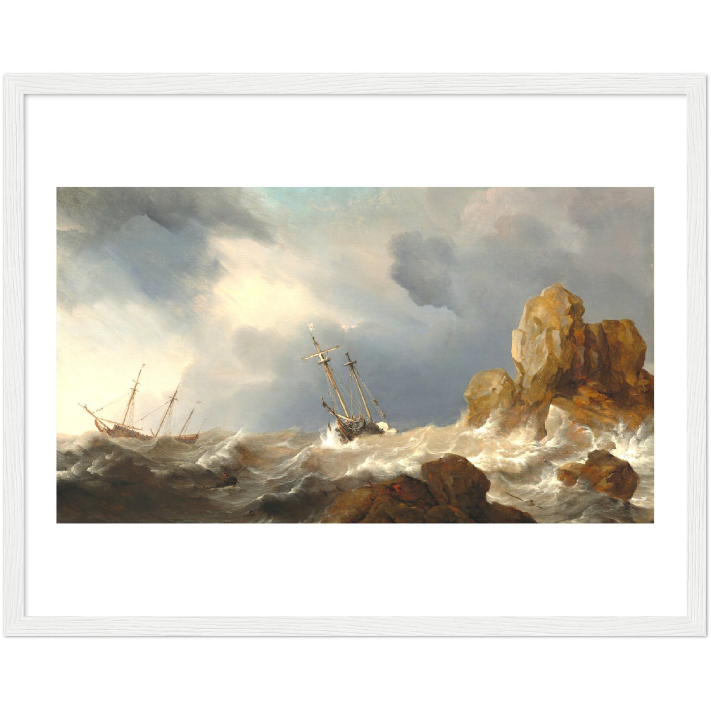 Ships in a Gale by Willem van de Velde the Younger (painter)