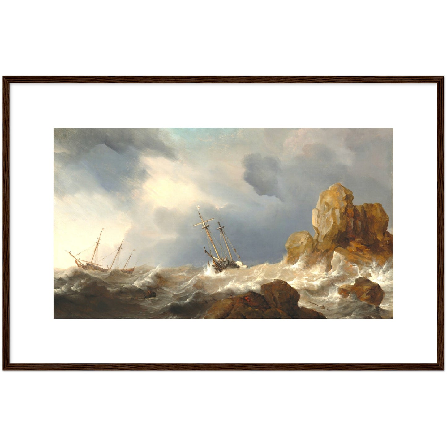 Ships in a Gale by Willem van de Velde the Younger (painter)