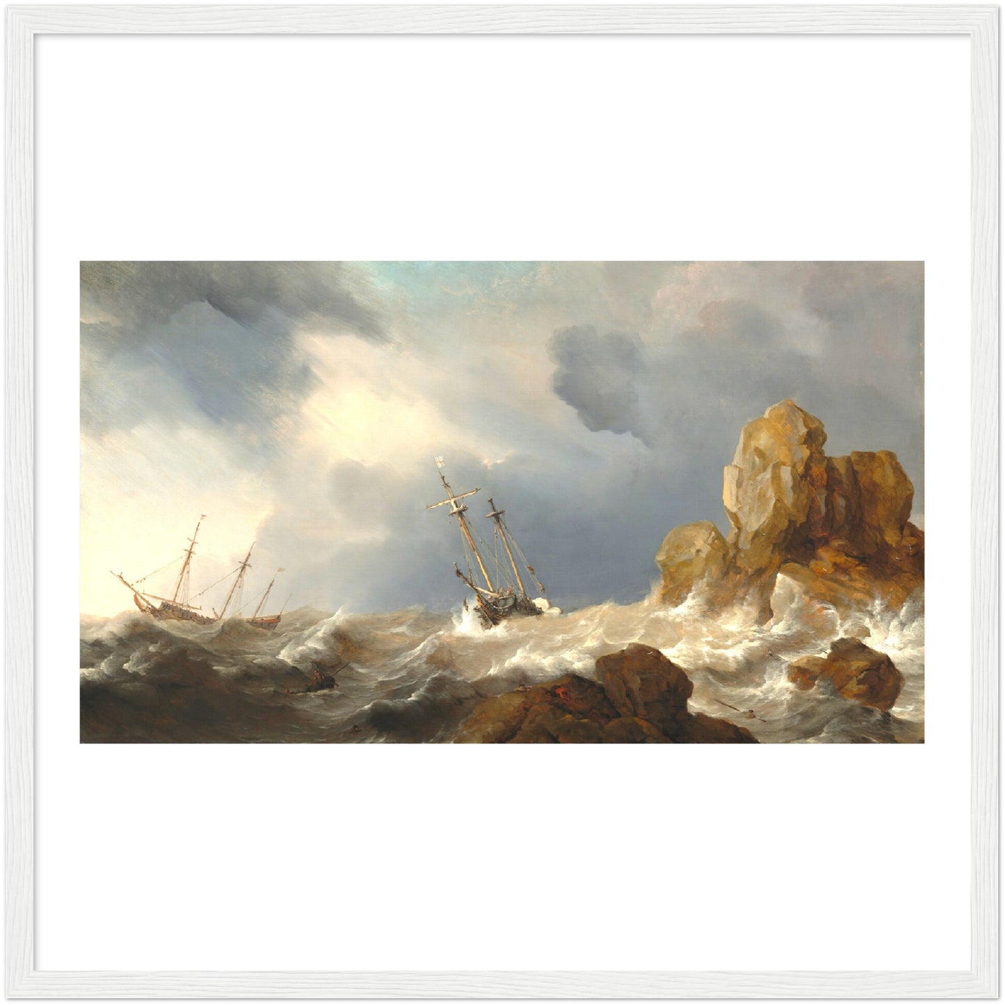 Ships in a Gale by Willem van de Velde the Younger (painter)