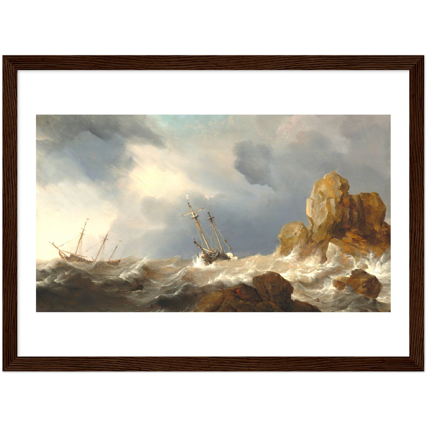 Ships in a Gale by Willem van de Velde the Younger (painter)