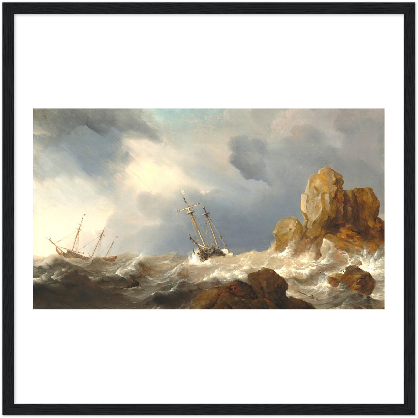 Ships in a Gale by Willem van de Velde the Younger (painter)