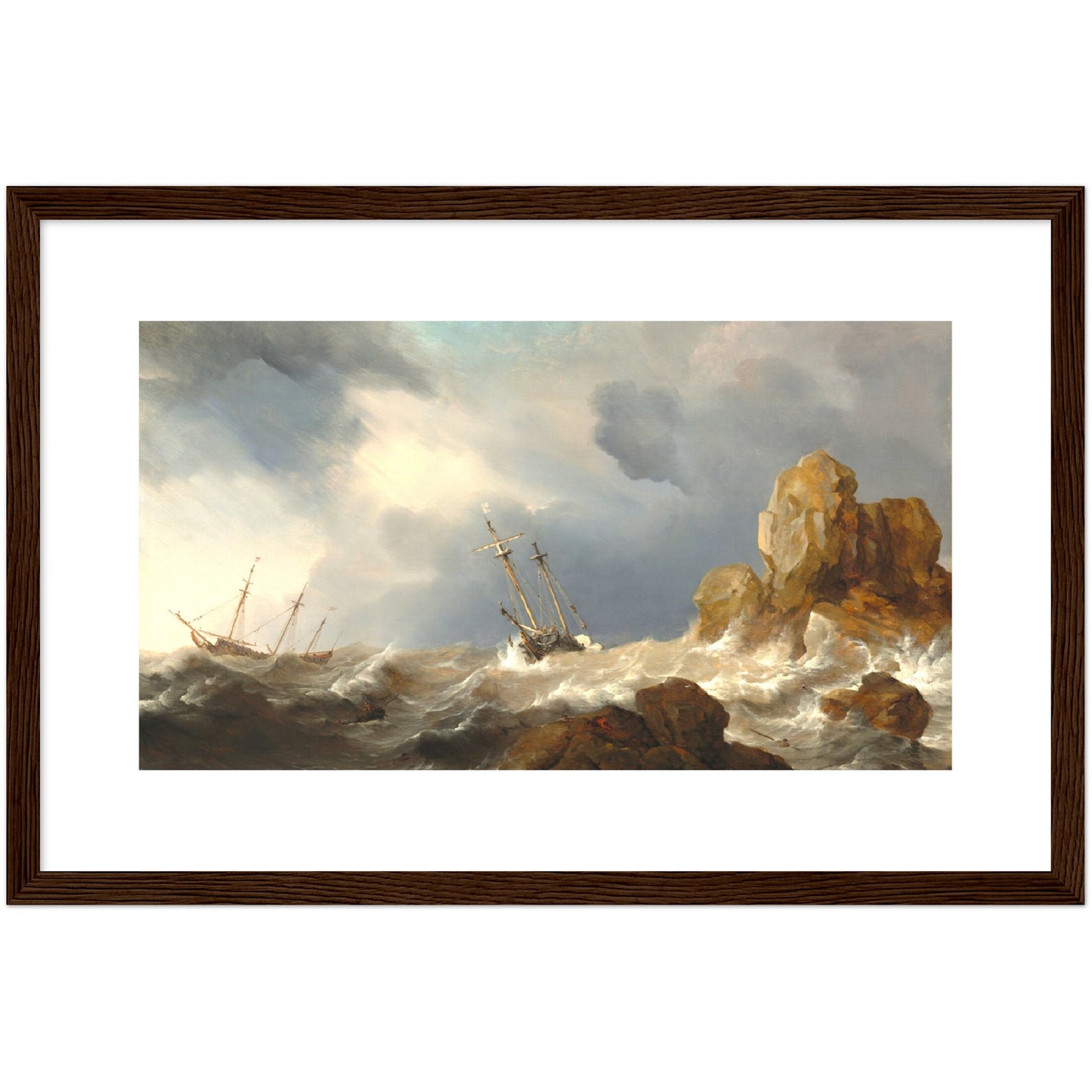 Ships in a Gale by Willem van de Velde the Younger (painter)