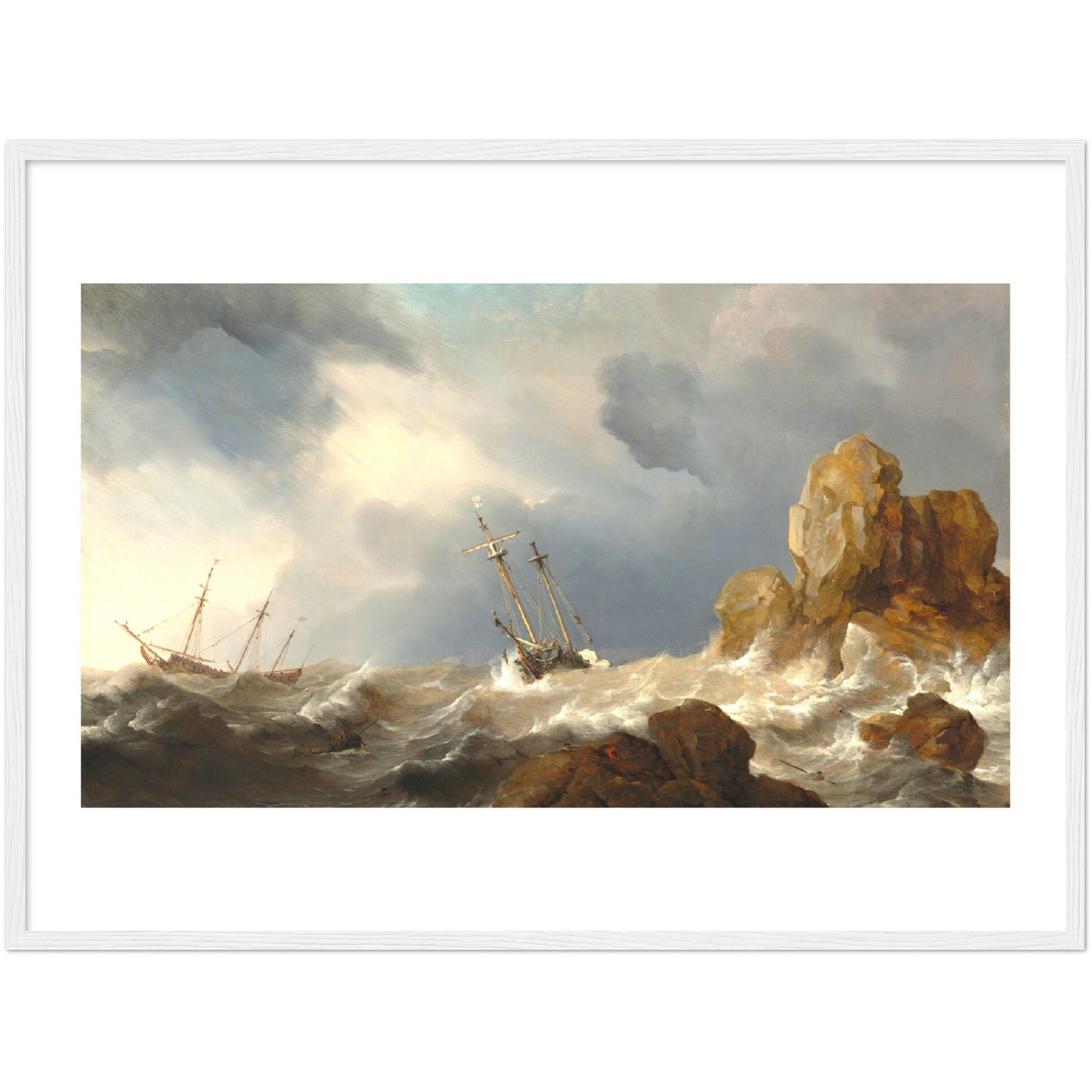 Ships in a Gale by Willem van de Velde the Younger (painter)