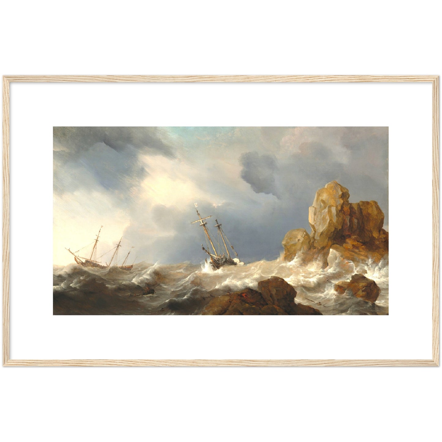 Ships in a Gale by Willem van de Velde the Younger (painter)