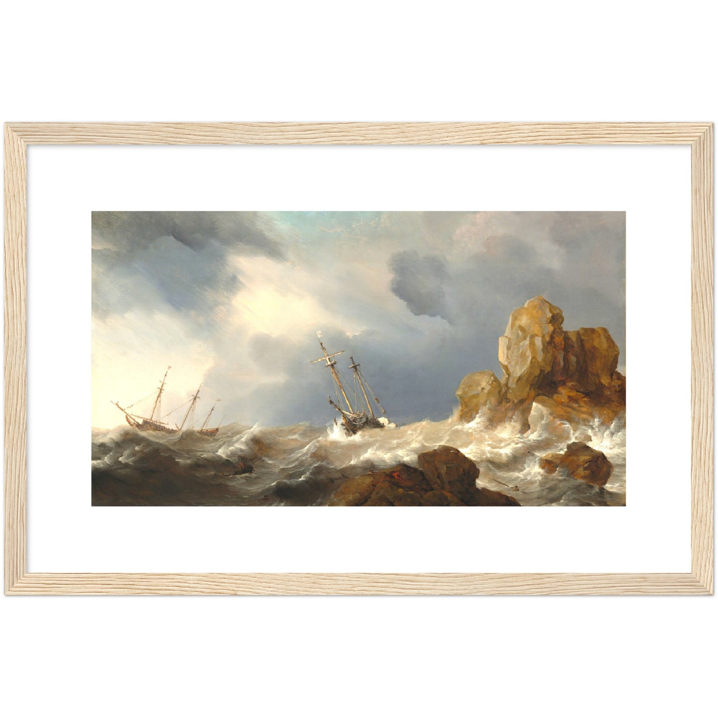 Ships in a Gale by Willem van de Velde the Younger (painter)