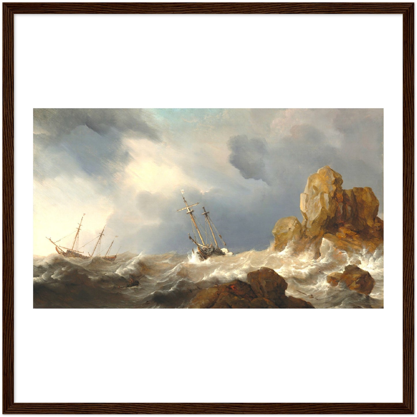 Ships in a Gale by Willem van de Velde the Younger (painter)