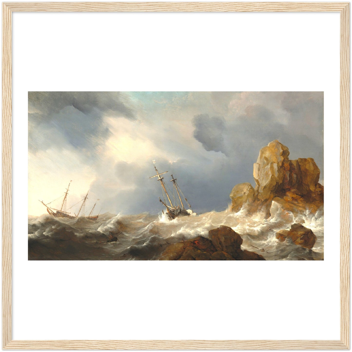 Ships in a Gale by Willem van de Velde the Younger (painter)