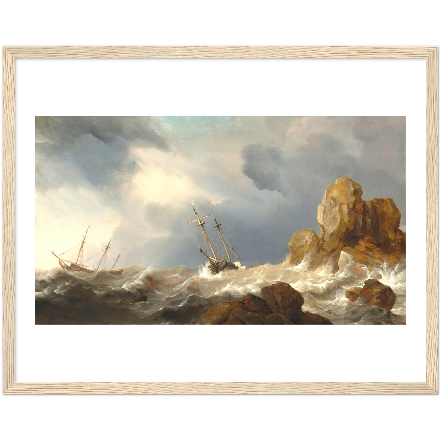 Ships in a Gale by Willem van de Velde the Younger (painter)