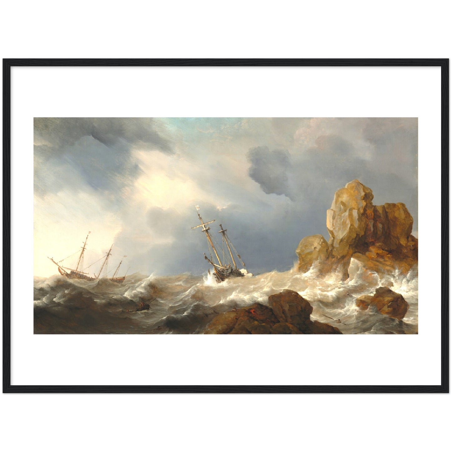 Ships in a Gale by Willem van de Velde the Younger (painter)