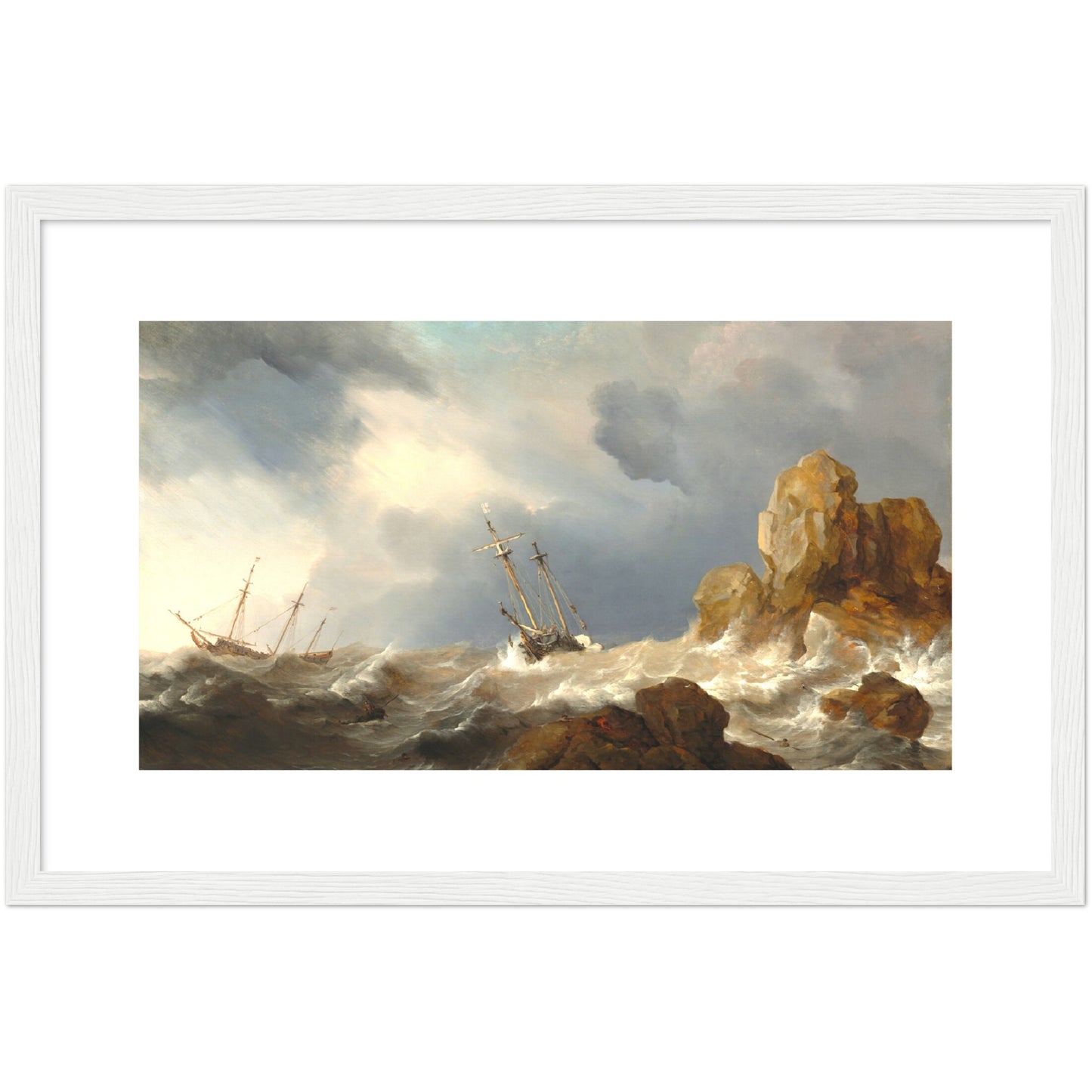 Ships in a Gale by Willem van de Velde the Younger (painter)