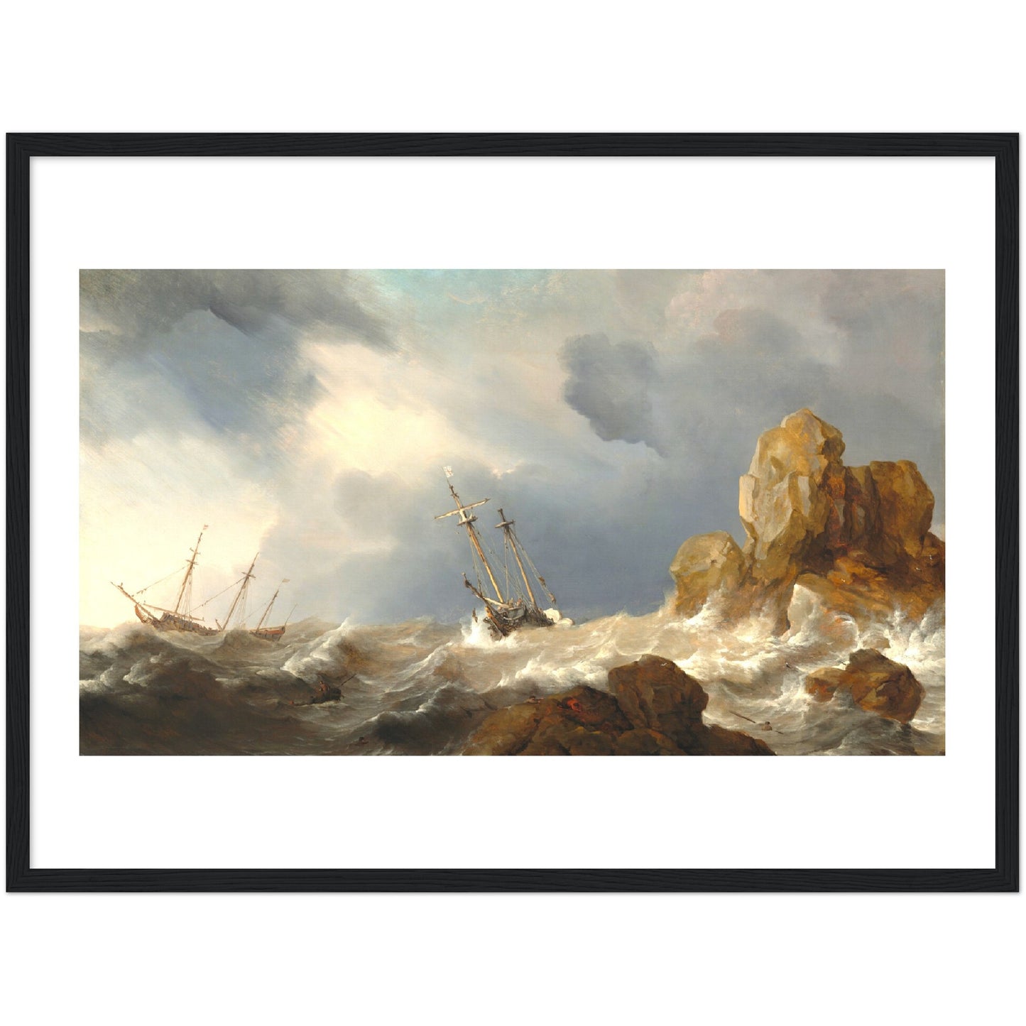 Ships in a Gale by Willem van de Velde the Younger (painter)