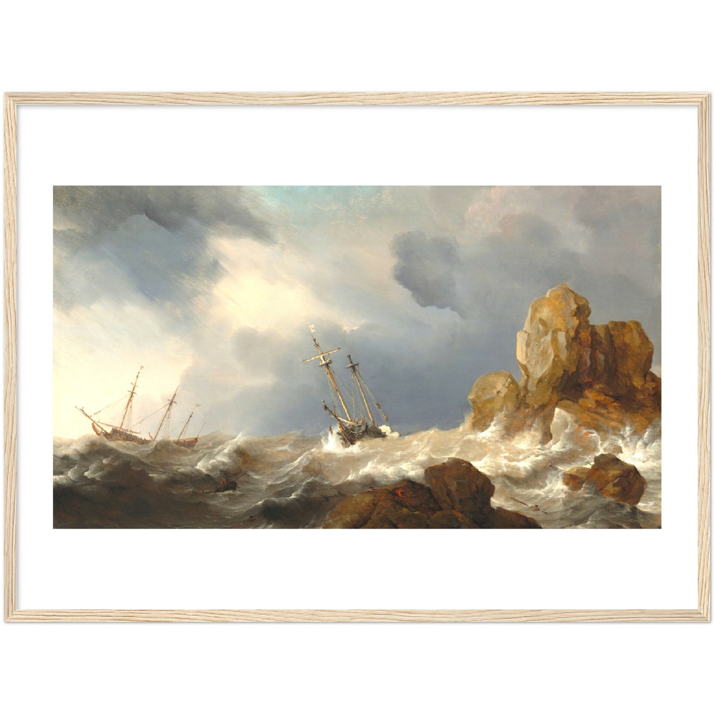 Ships in a Gale by Willem van de Velde the Younger (painter)