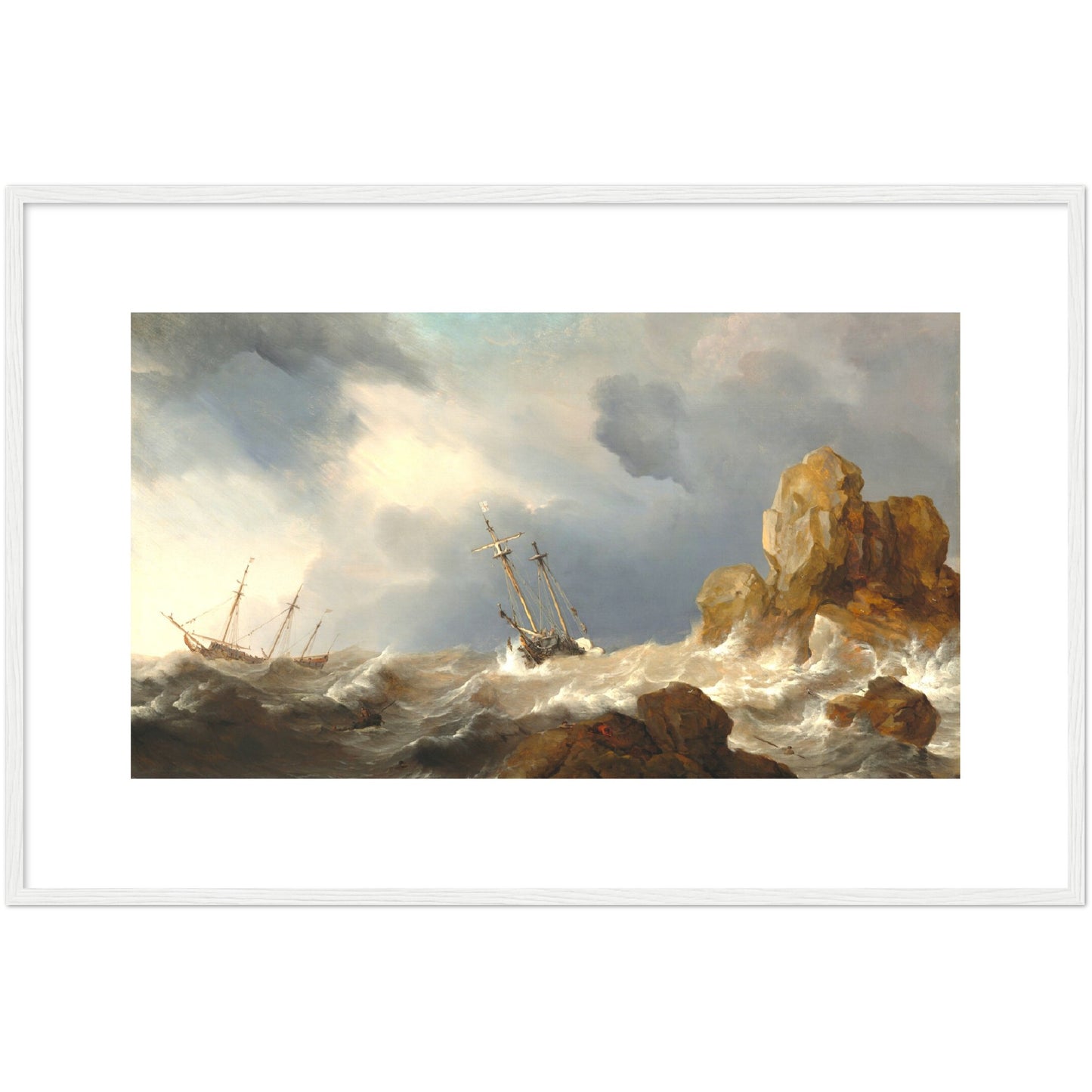 Ships in a Gale by Willem van de Velde the Younger (painter)